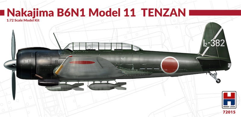 Maquette Hobby 2000 Nakajima B6N1 Modèle 11 Tenzan-1/72 - Maquette d'a