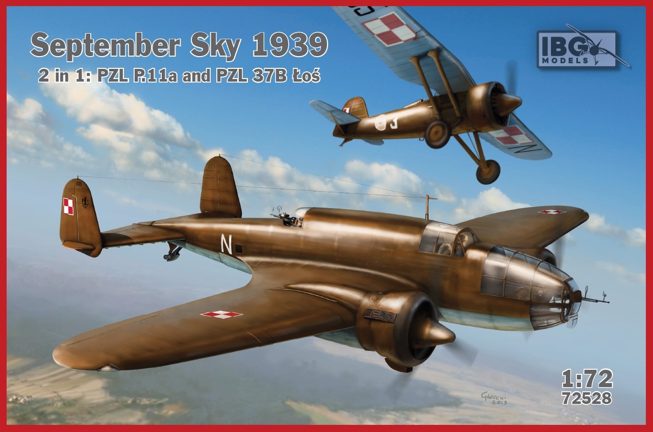 Maquette IBG September Sky 1939 - 2 en 1 - PZL 37B? O? et PZL P.11a-1/
