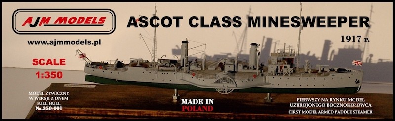 Maquette AJM Models HMS Ascot Bateau à vapeur armé britannique de la P