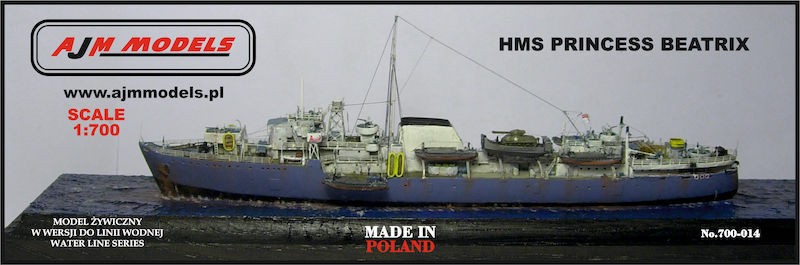 Maquette AJM Models Navire de troupes du HMS Princess Beatrix Commando