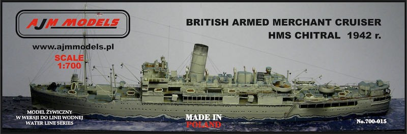 Maquette AJM Models HMS Chitral - croiseur armé de marchant- 1/700 - 