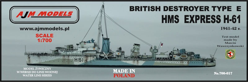 Maquette AJM Models HMS Express H-61- 1/700 - Maquette de bateau 