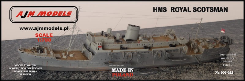 Maquette AJM Models HMS Royal Scotsman- 1/700 - Maquette de bateau 