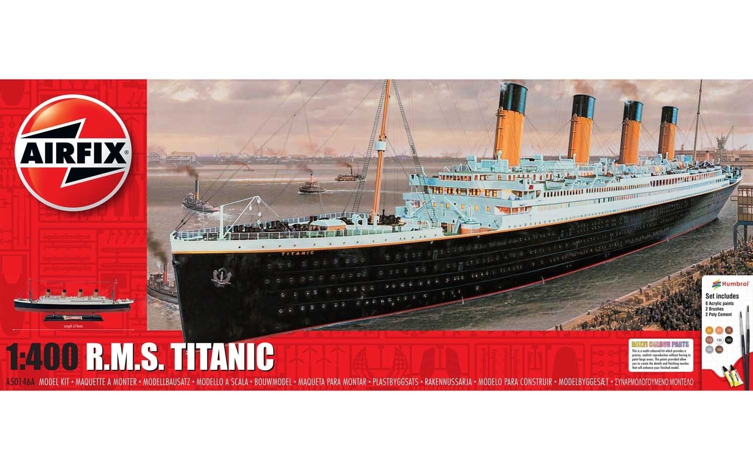 Maquette Airfix Ensemble cadeau RMS Titanic. Comprend la colle, les pe