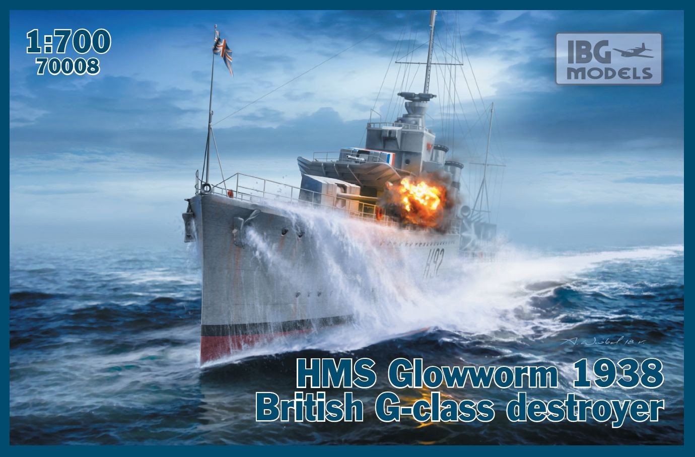 Maquette IBG HMS Glowworm 1938 destroyer britannique de classe G- 1/70