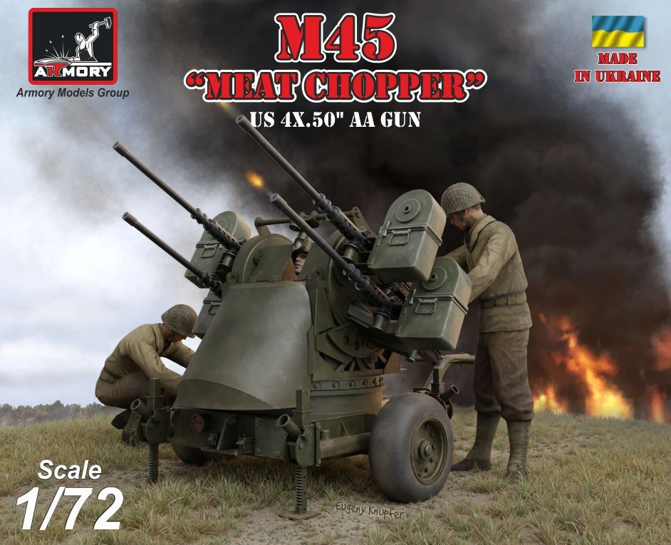Maquette Armory Tourelle M45 Quadmount, US WWII 4x 12.7mm M2HB sur rem