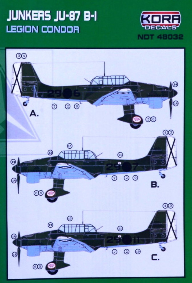  Kora Décal Junkers Ju-87B-1 Legion Condor- 1/48 - Accessoires