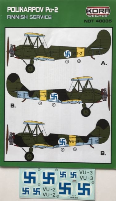  Kora Décal Polikarpov Po-2 - Service finlandais- 1/48 - Accessoires