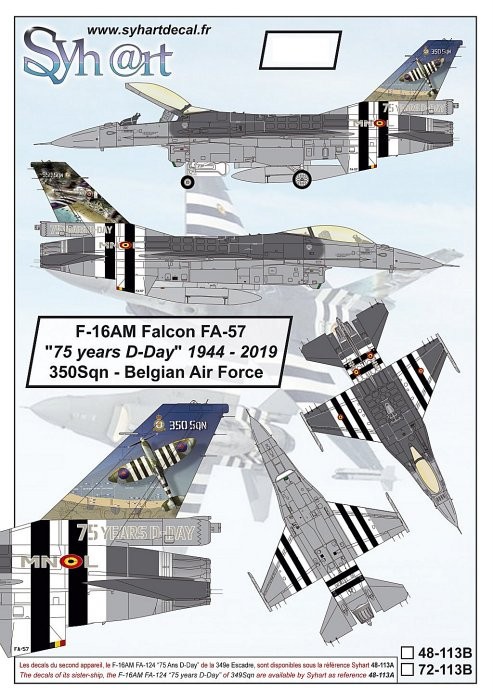  Syhart Decal Décal Le Falcon FA-57 F-16AM de General-Dynamics, piloté