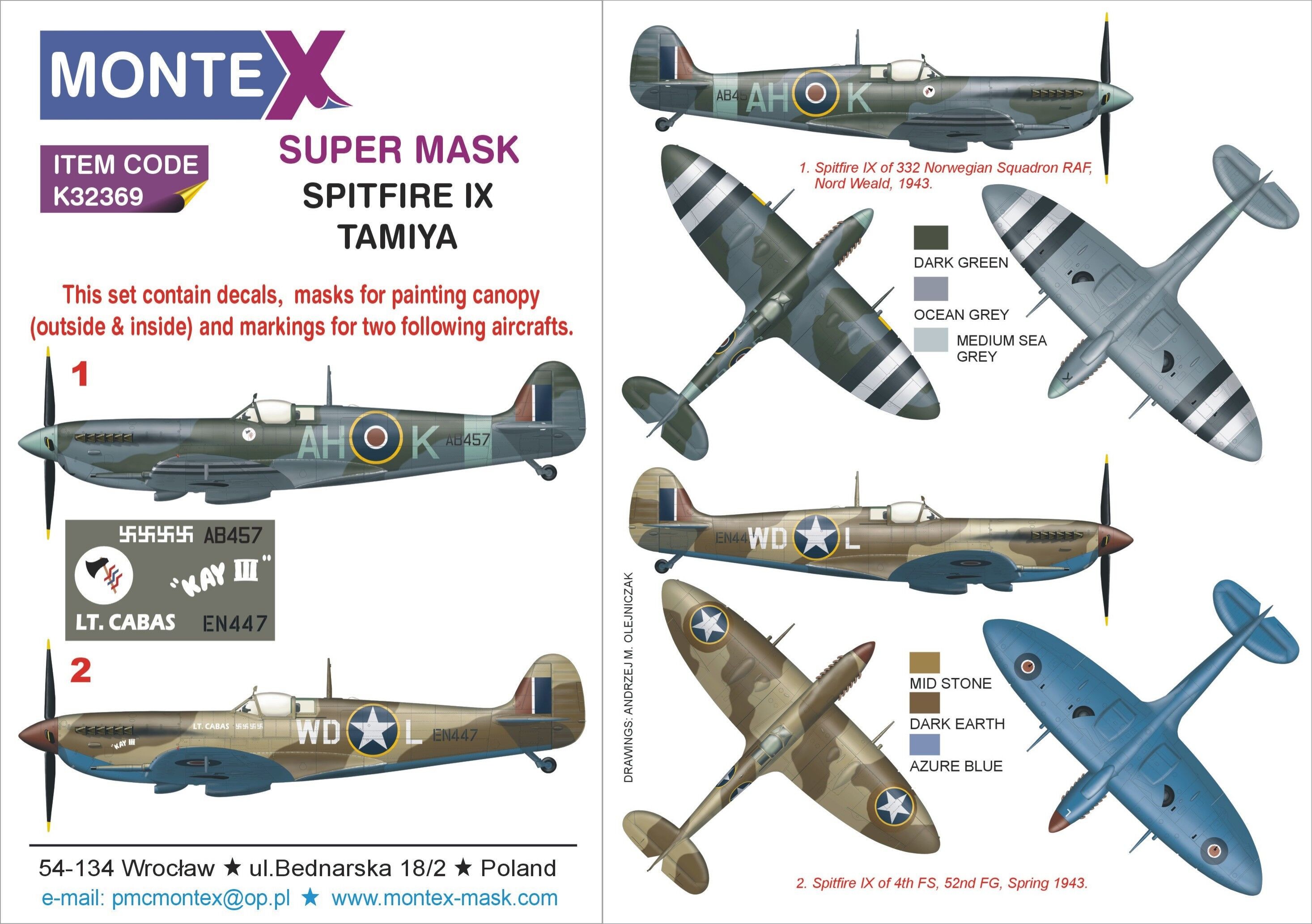  Montex Masque à baldaquin Supermarine Spitfire Mk.IXc (extérieur et i