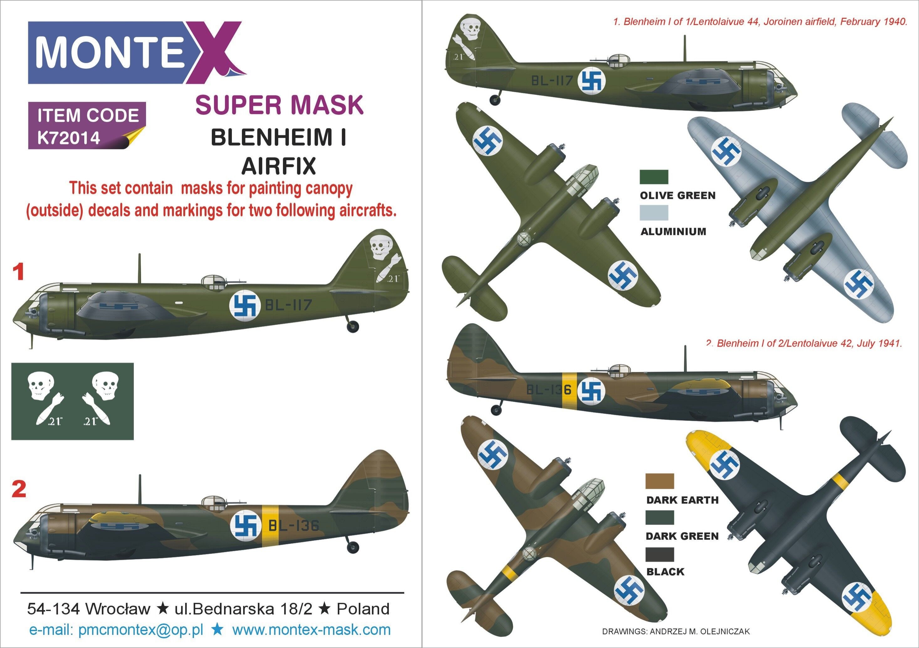  Montex Masque à baldaquin Bristol Blenheim Mk.IF Finland Air Force (e