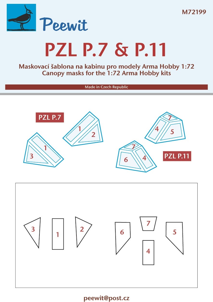  Peewit PZL P.7A & P.11C (conçus pour être utilisés avec les kits Arma