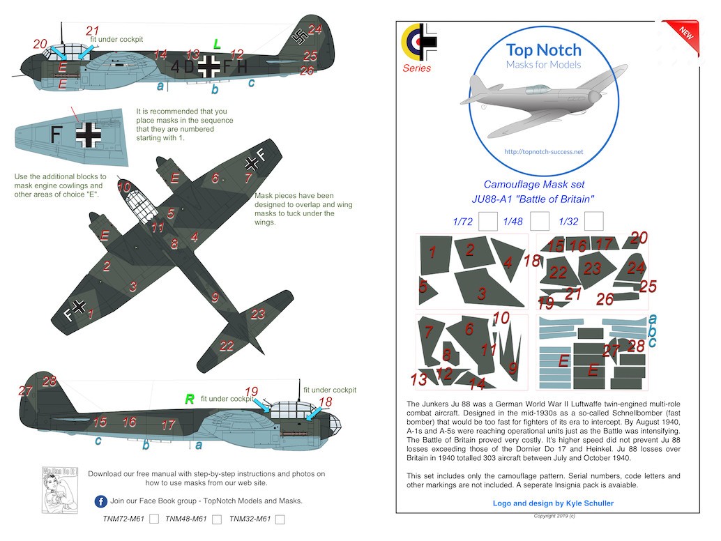  Top Notch Junkers Ju-88A-1 Bataille d'Angleterre (conçu pour être u