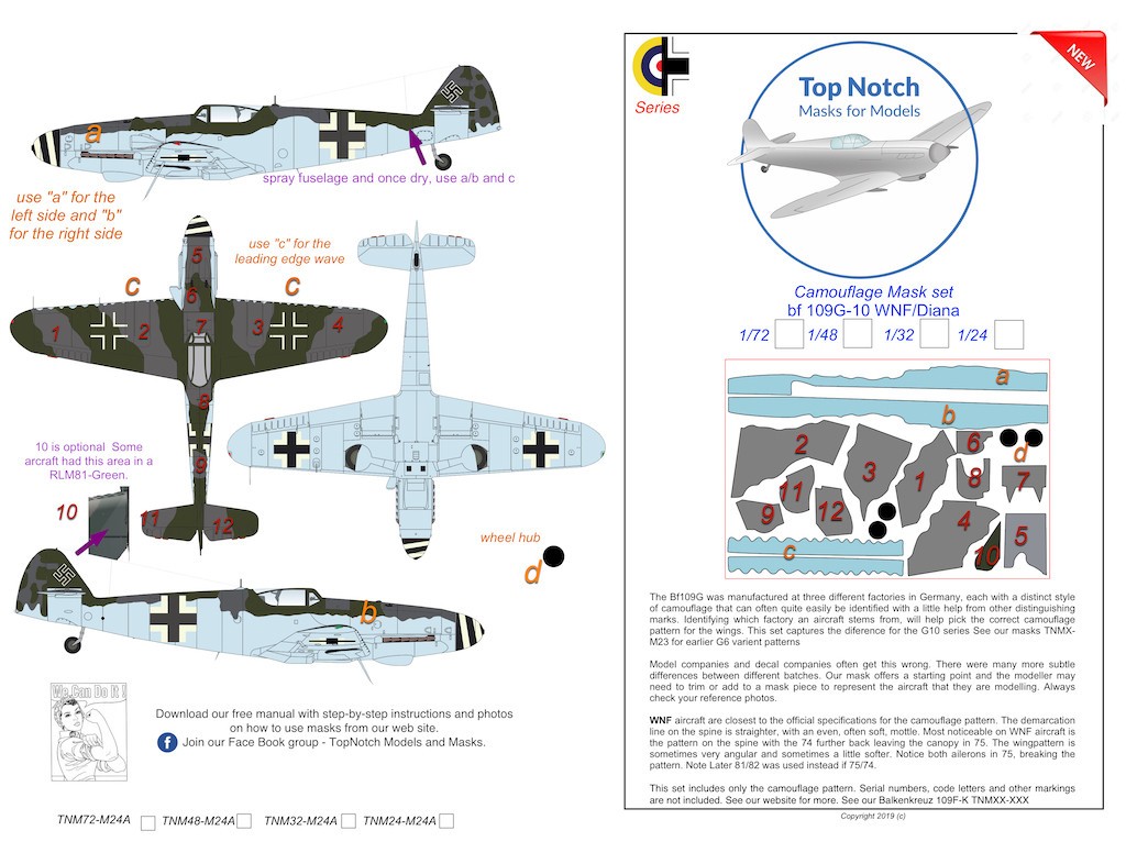  Top Notch Messerschmitt Bf-109G-10 WNF / Diana (conçu pour être utili