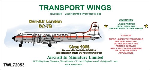  AIM - Transport Wings Décal Dan-Air London Douglas DC-7B (vers 1968)-