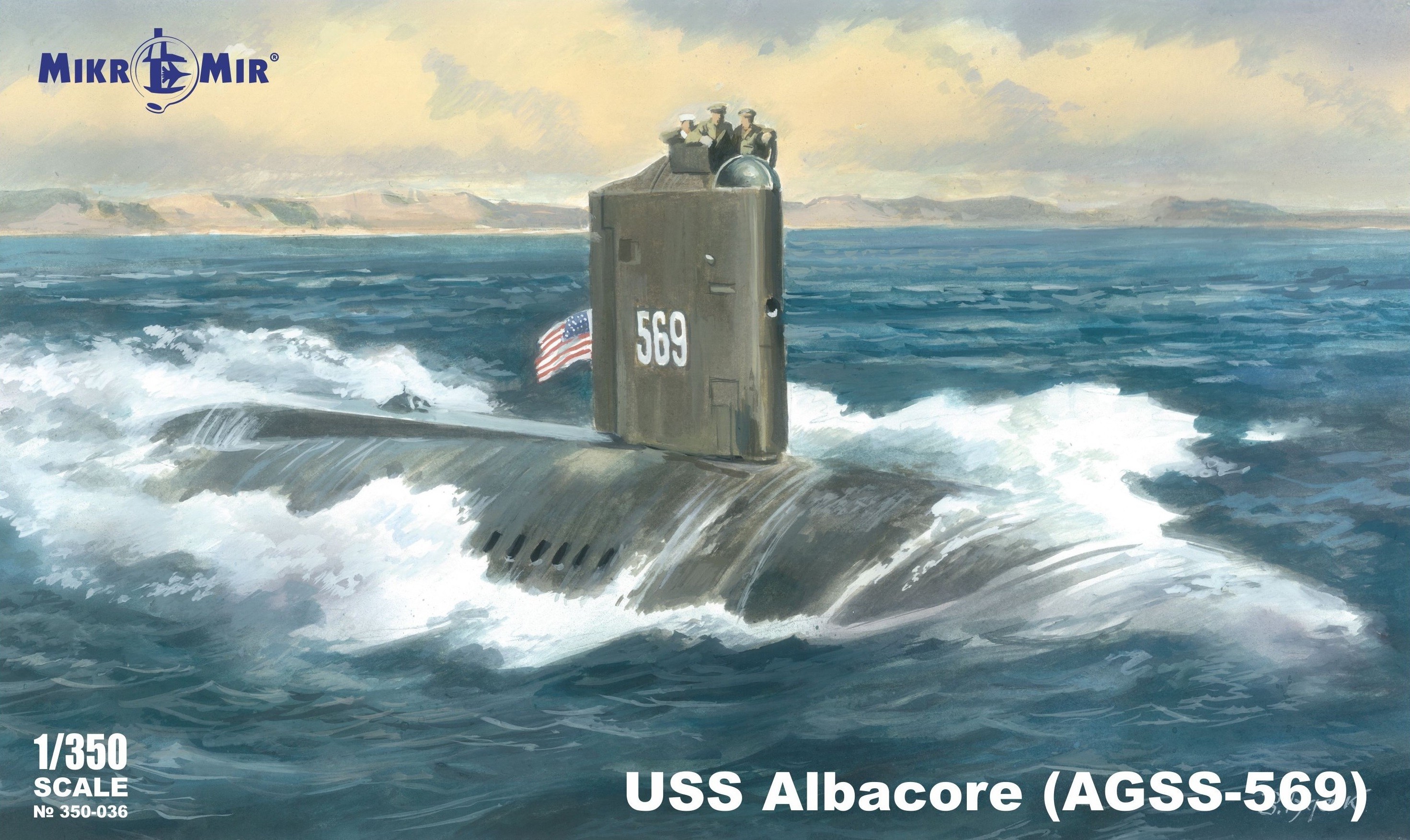 Maquette Micro-Mir USS Albacore (AGSS-569)- 1/350 - Maquette de batea