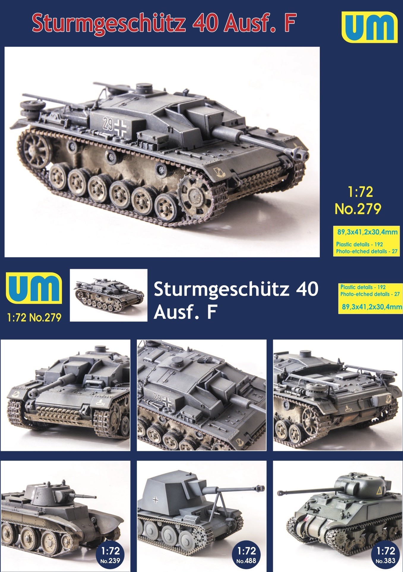Maquette Unimodel Sturmgeschutz 40 Ausf.F-1/72 - Maquette militaire