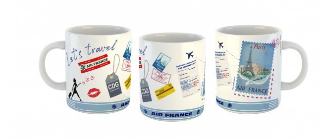  Air France Mug Air France 'scrap' Paris/Tour Eiffel-boite indiv-Singl