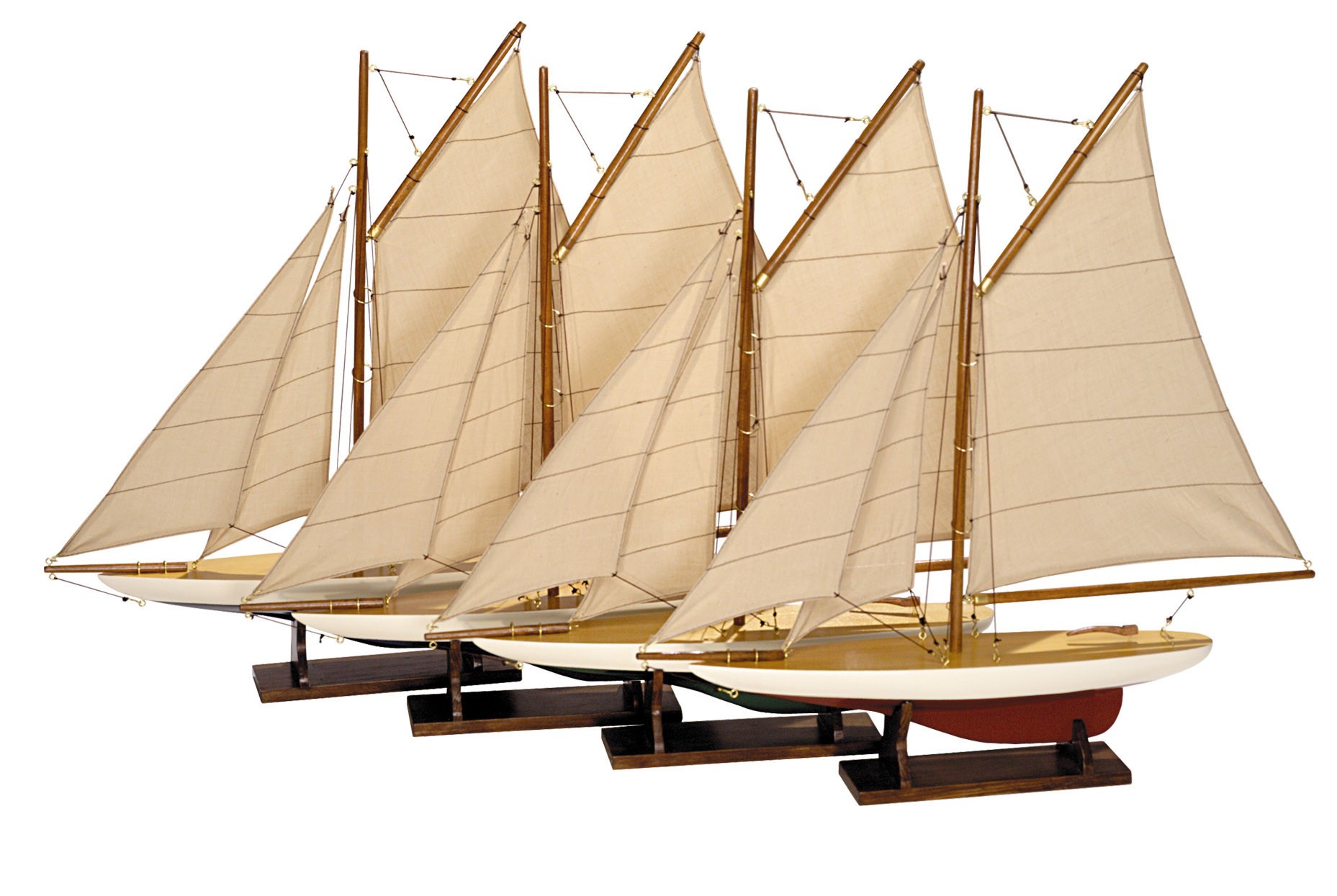  Authentic Models Mini Pond Yachts, Set de 4- - Miniature de bateau