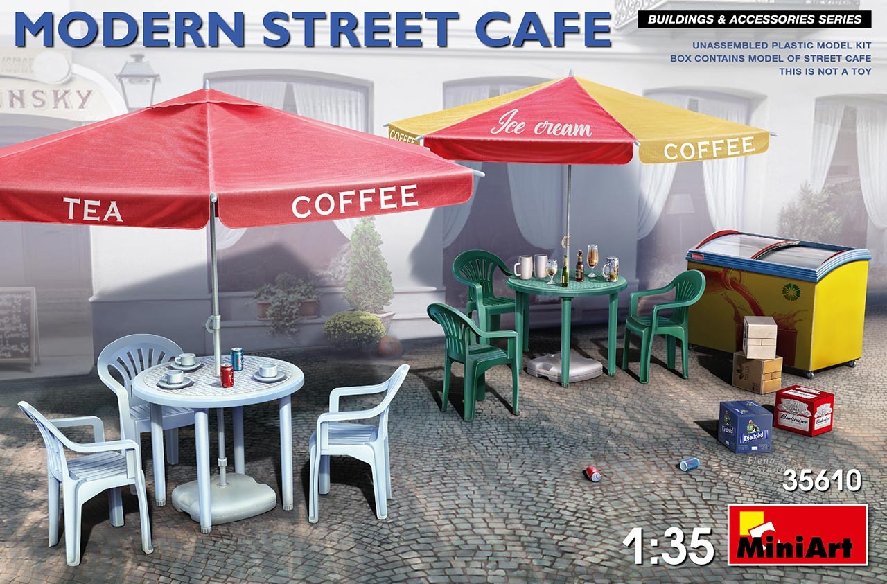  Mini Art MODERN STREET CAFEKit contient un modèle en plastique non as