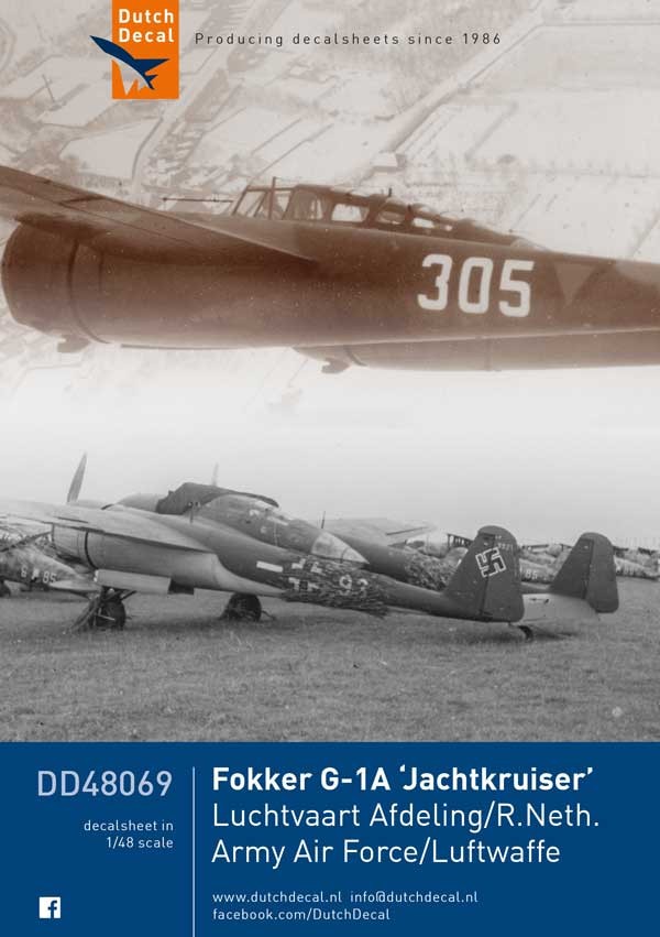  Dutch Decal Décal Fokker D.XXI. Fokker G.1A LVA / Luftwaffe- 1/48 - 