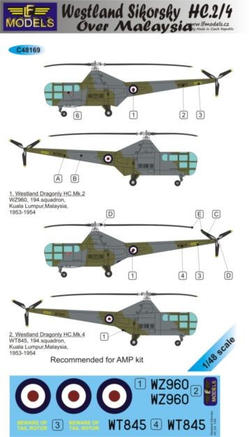  LF Models Décal Sikorsky HC.Mk.2 / 4 sur la Malaisie [Westland WS-51 