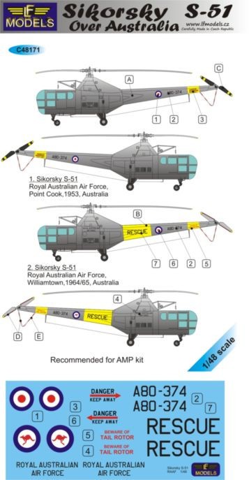  LF Models Décal Sikorsky R-5 / S-51 au-dessus de l'Australie [Westlan