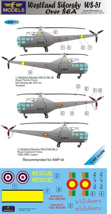  LF Models Décal Westland Sikorsky WS-51 sur MER- 1/48 - Accessoires