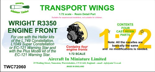  AIM - Transport Wings Ensemble avant de moteur Wright R3350 (conçu po