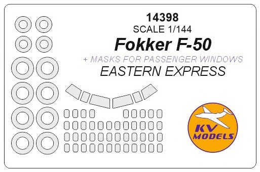  KV Models Masques Fokker F-50 + pour fenêtres de passagers et masques