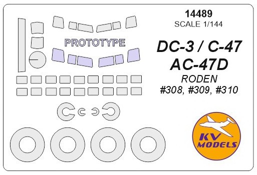  KV Models Masque et masques pour roues Douglas DC-3 / C-47 / AC-47D +
