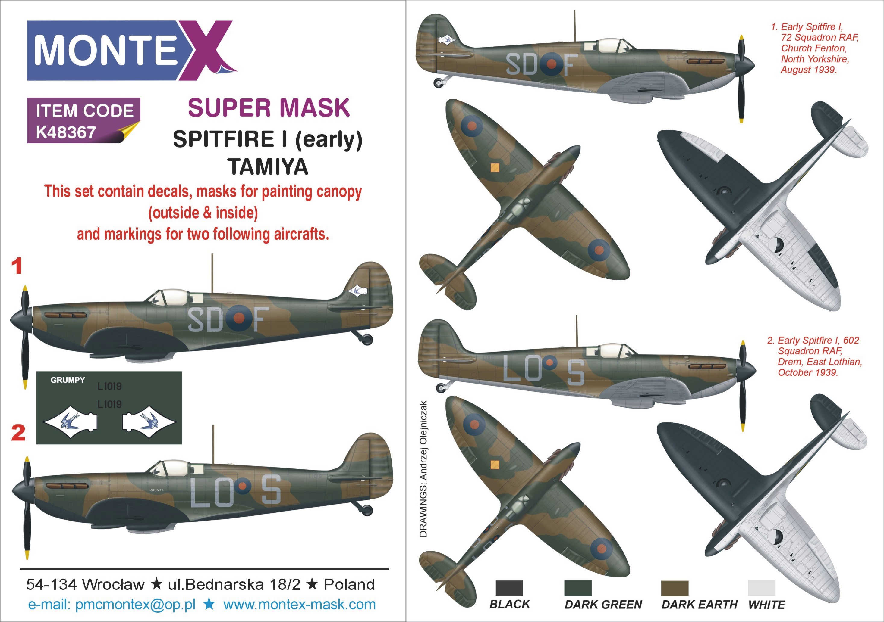  Montex Supermarine Spitfire Mk.1 (conçu pour être utilisé avec les ki