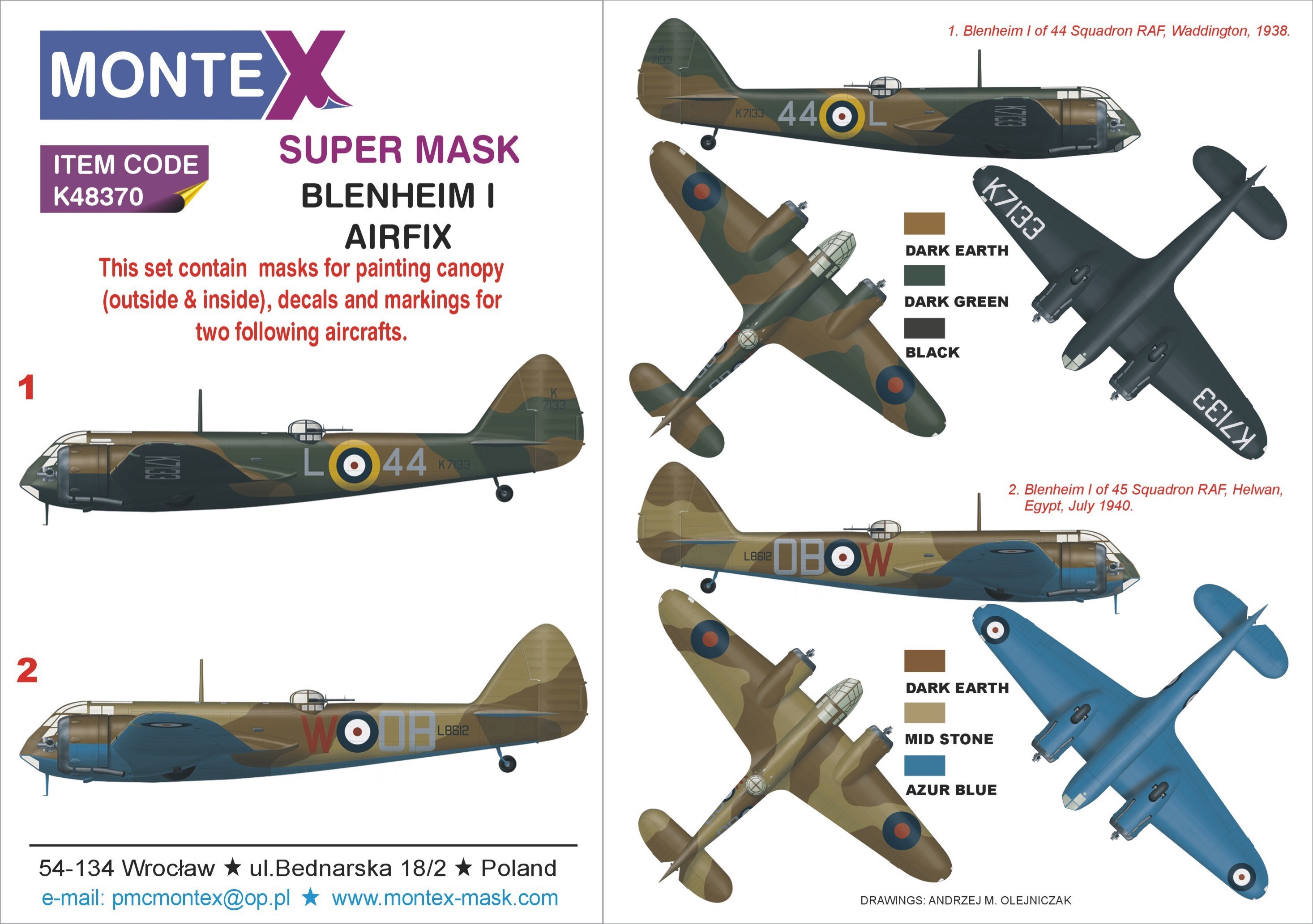  Montex Bristol Blenheim Mk.IF RAF (conçu pour être utilisé avec les k