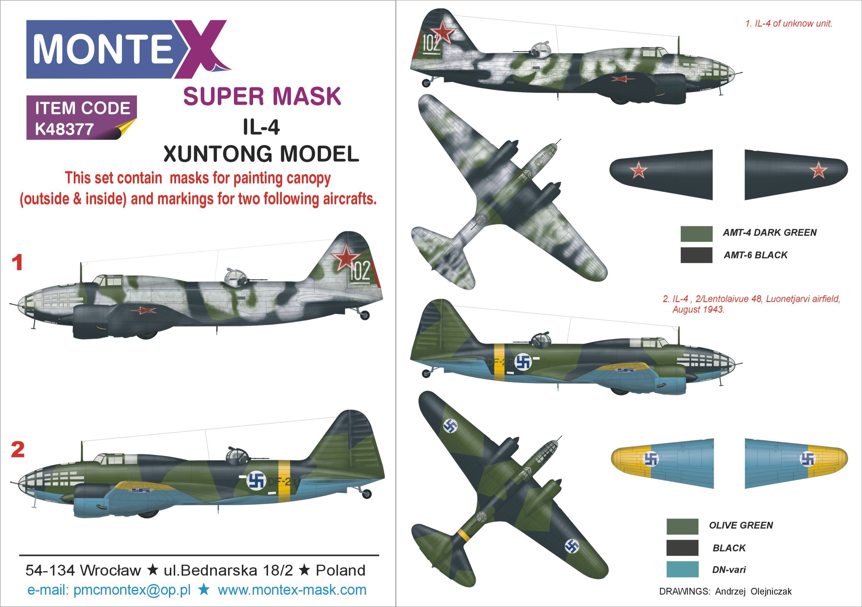  Montex Ilyushin DB-3F / IL-4 / IL-4T (conçu pour être utilisé avec le