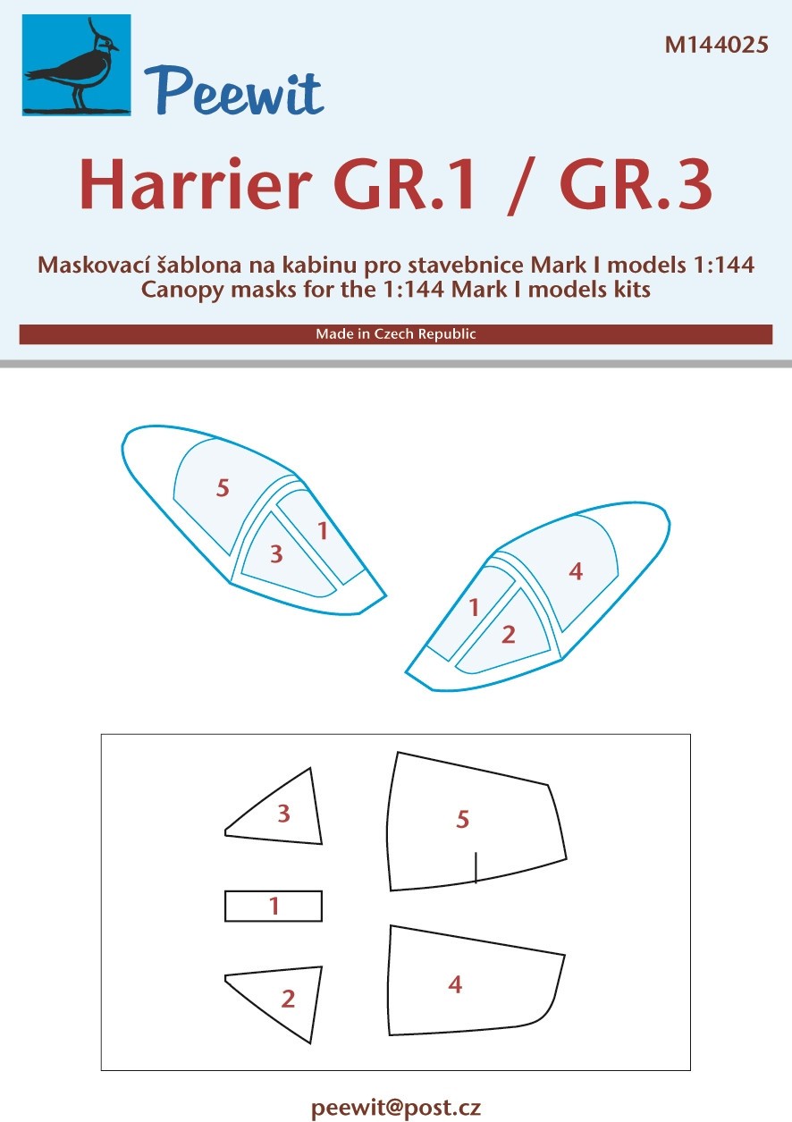  Peewit Harrier GR.1 / GR.3 / AV-8 (conçu pour être utilisé avec les k
