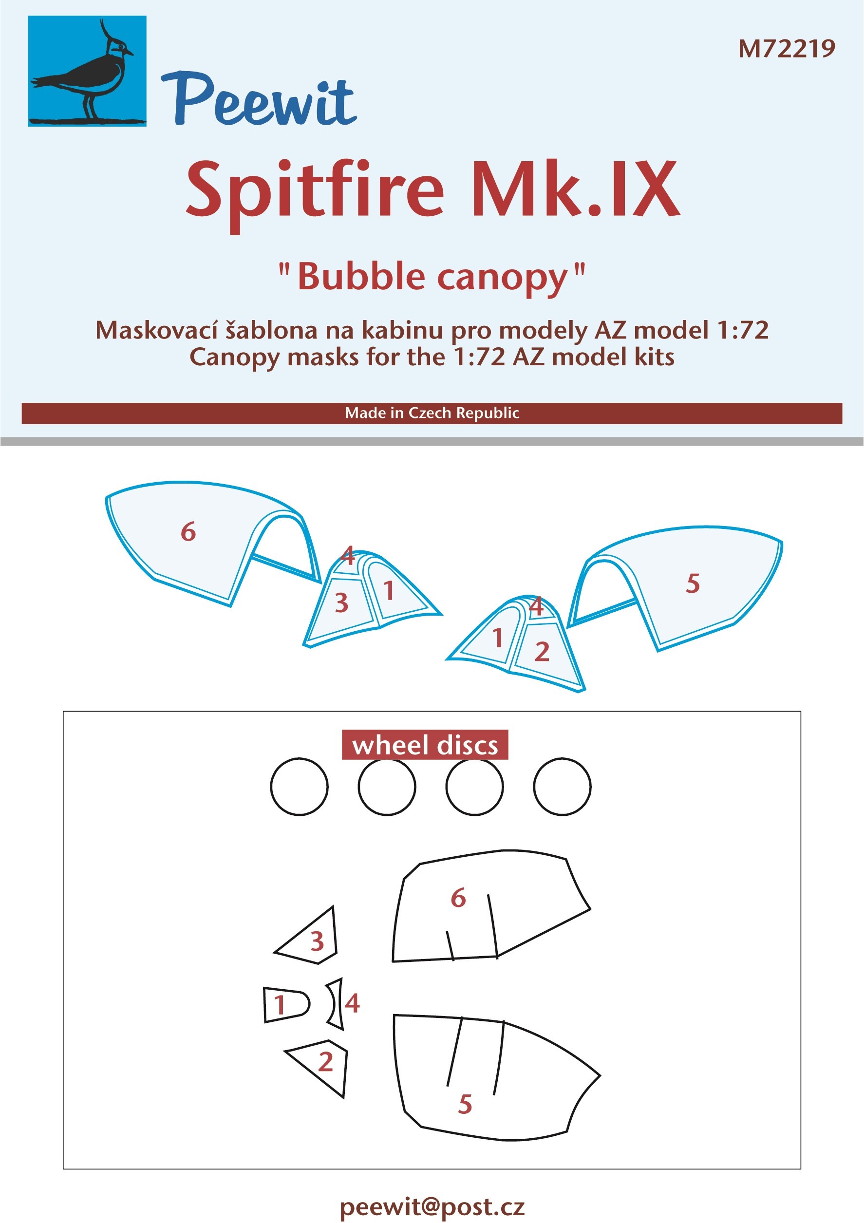  Peewit Supermarine Spitfire LF Mk.IX Bubble Canopy (conçu pour être