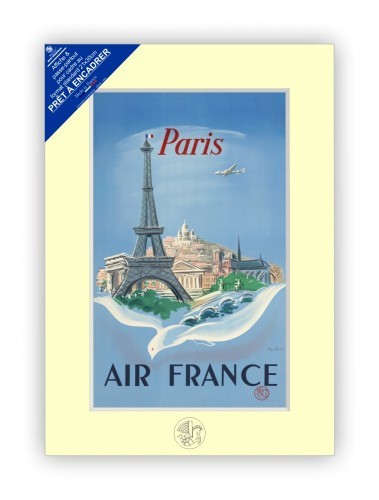  Pilots Station Affiche prête à encadrer 21x30cm - Air France Paris To