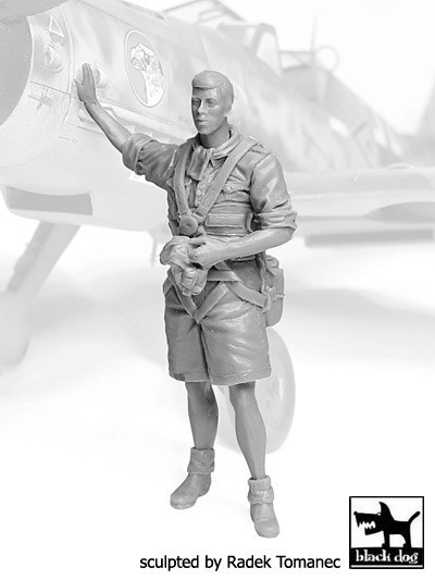Figurines Black Dog Pilote de la Luftwaffe Afrique N & deg; 3- 1/32 - 