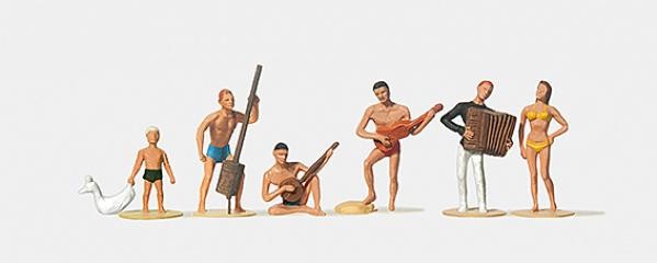 Figurines Merten Musiciens sur la plage- 1/87 - Figurines