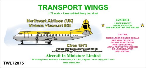  AIM - Transport Wings Décal Northeast Airlines (UK) Vickers Viscount 