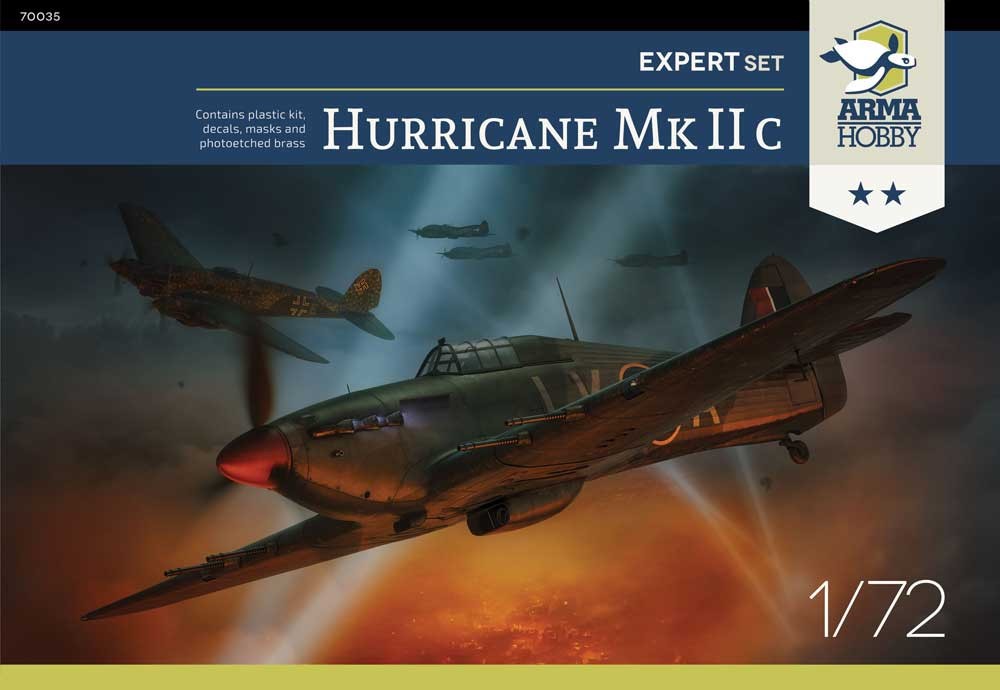 Maquette Arma Hobby Hawker Hurricane Mk.IIc Expert Set avec pièces gra