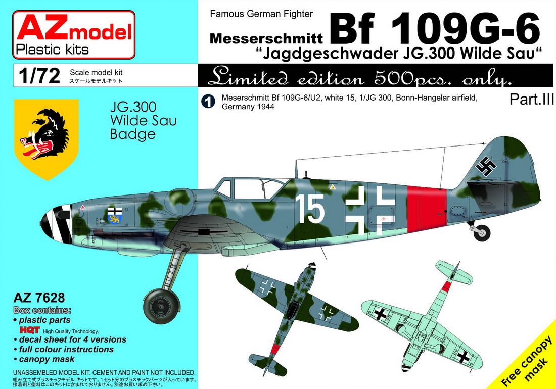 Maquette AZ Models Messerschmitt Bf-109G-6 'JG 300 Wilde Sau', Pt.III-