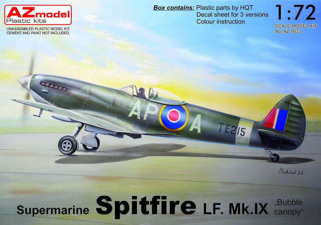 Maquette AZ Models Supermarine Spitfire LF Mk.IX Bubble Canopy-1/72 