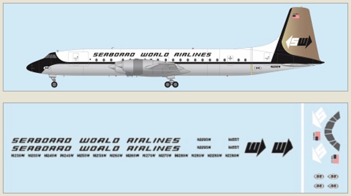 Maquette F-rsin Canadair CL-44 - Seaboard World Airliners Comprend un 
