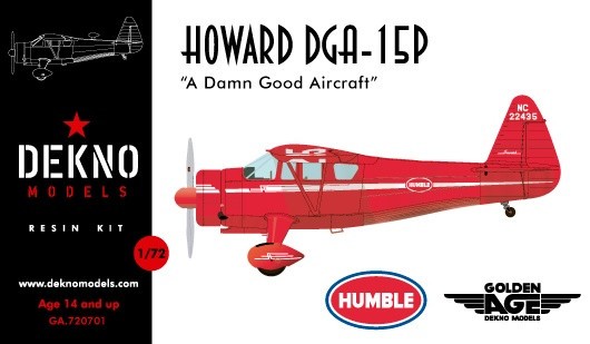 Maquette Dekno Huile humble Howard DGA-15P-1/72 - Maquette d'avion