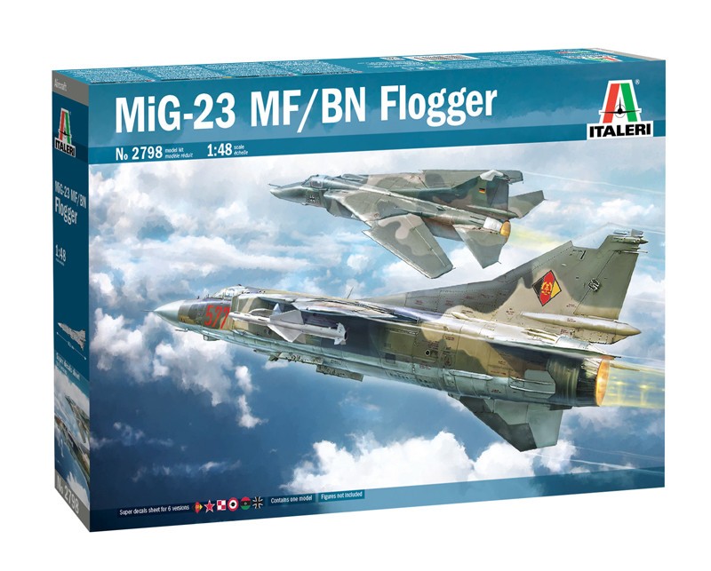 Maquette Italeri DÉCALQUES FLOGGERSUPER Mikoyan MiG-23MF / BN POUR 6 V