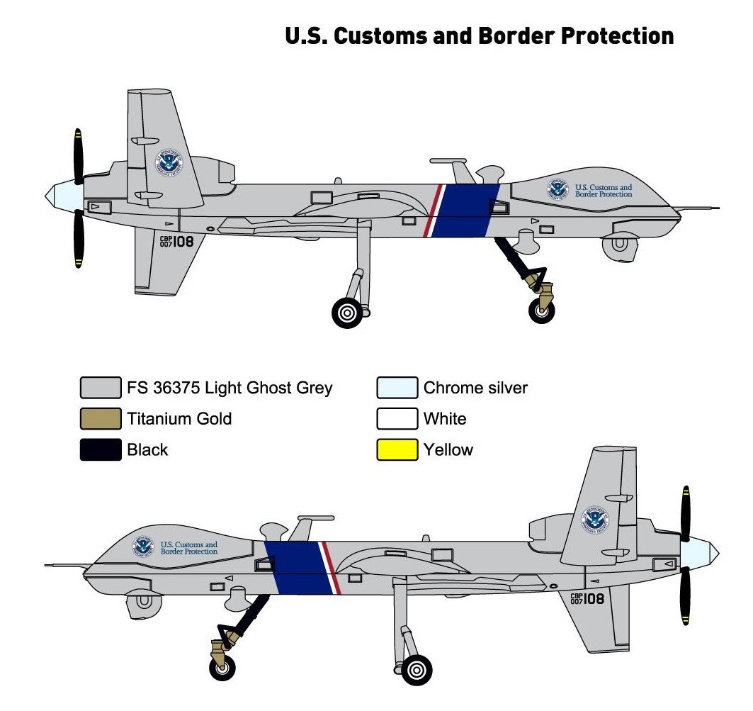 Maquette Miniwings General Atomics MQ-9 Reaper US Customs and Border P