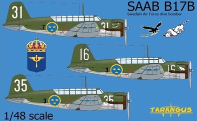 Maquette Tarangus Bombardier de plongée Saab B-17 Swedish Air Force- 1