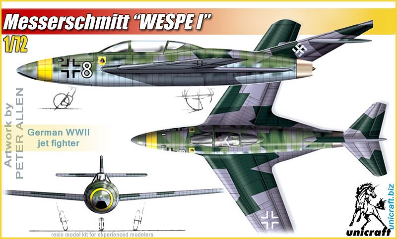 Maquette Unicraft Messerschmitt P. Wespe I Projet de chasseur à réacti