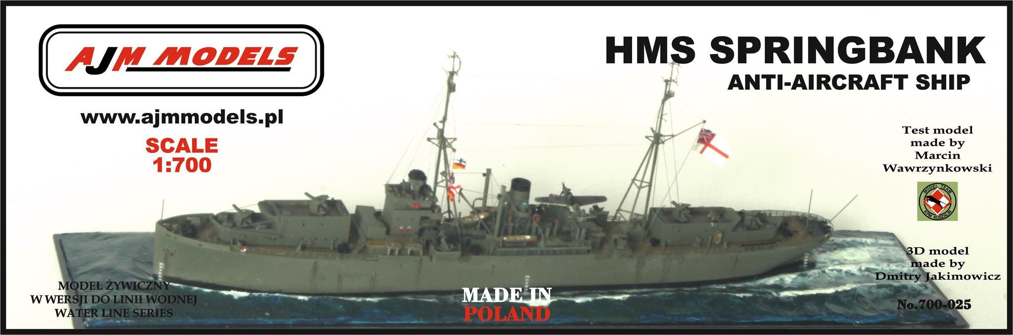 Maquette AJM Models Navire antiaérien HMS Springbank- 1/700 - Maquett